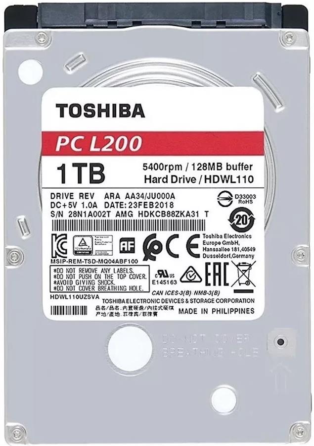 Disco Duro HDD 1TB Toshiba SATA 2.5" para Notebook / PS4