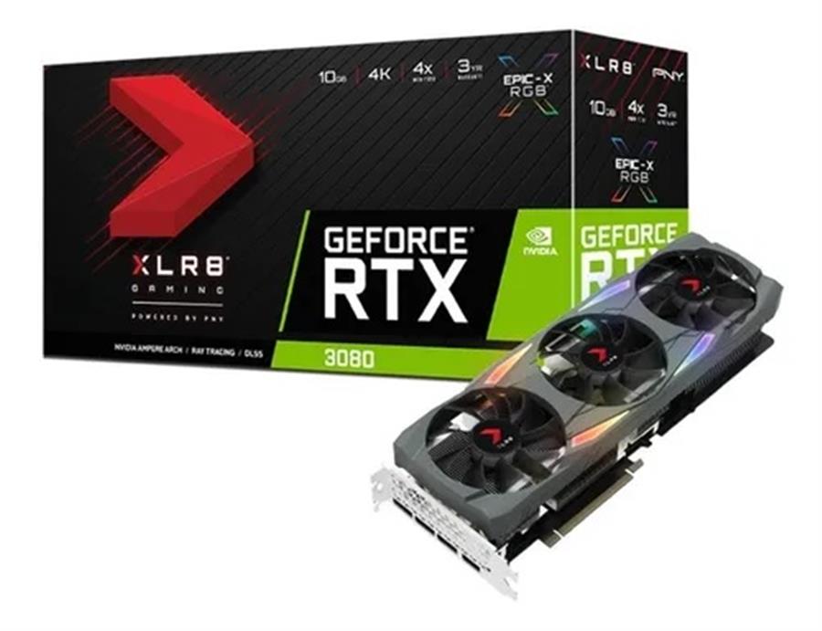 Placa de Video PNY GeForce RTX 3080 XLR8 Gaming Epic-X RGB Triple Fan 10GB