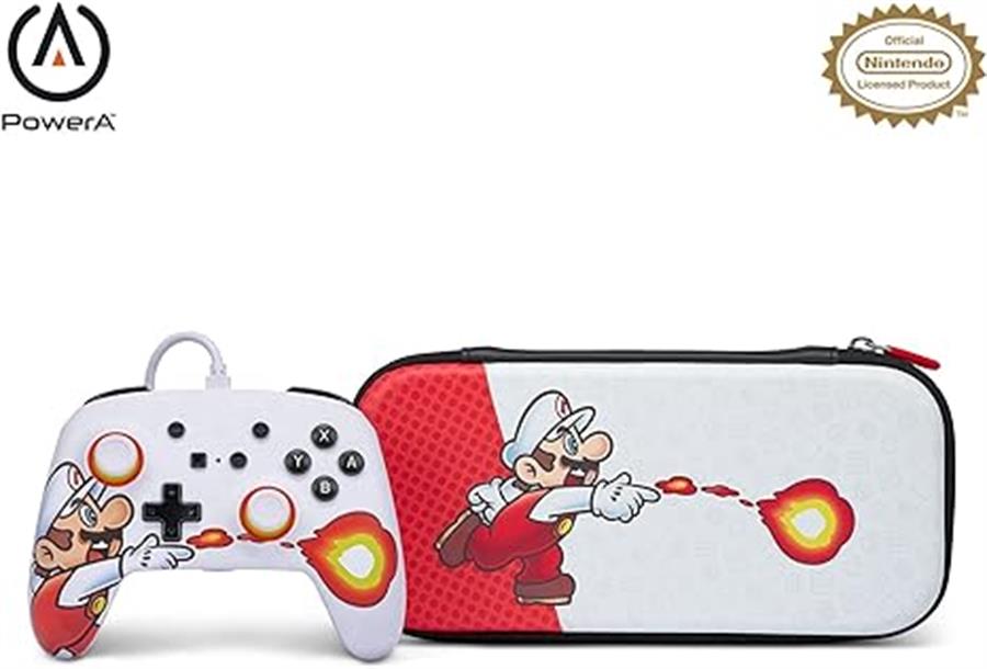 Joystick y Estuche Powera Nintendo Switch Edición Mario Fireball