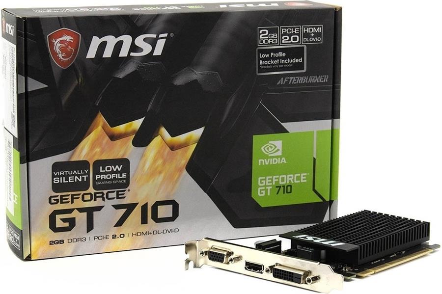 Placa de Vídeo 1GB MSI GeForce GT 710 DDR3 64Bits