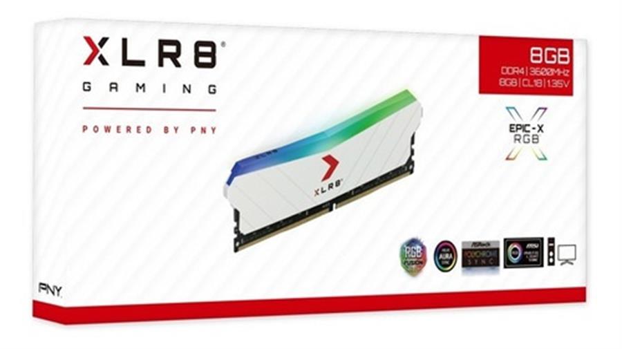 Memoria Ram DDR4 8GB 3600MHz PNY XLR8 Gaming White RGB
