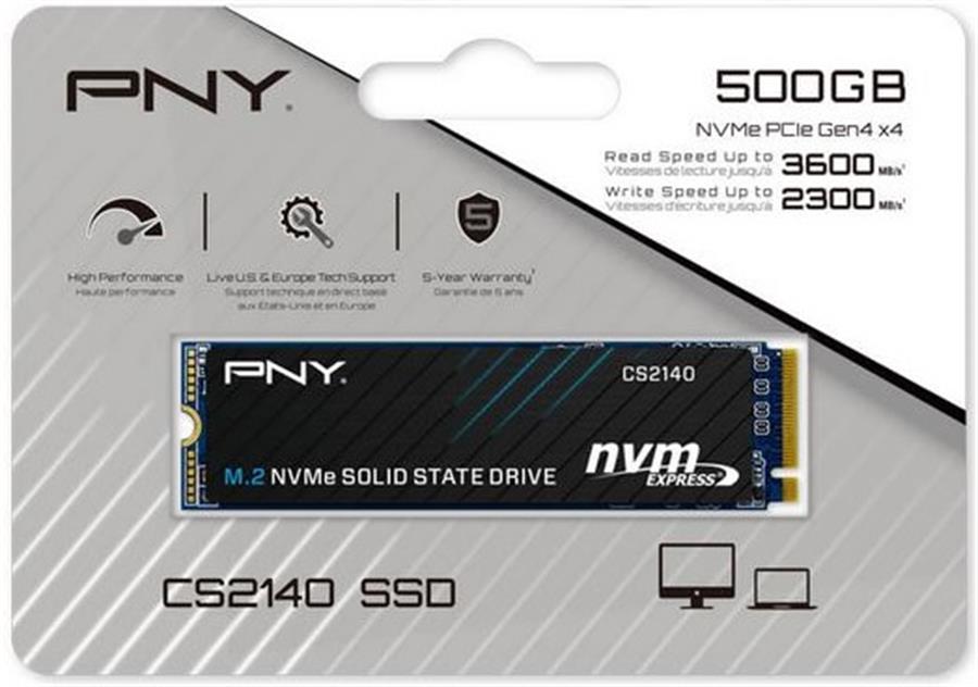 Disco Sólido SSD 500GB PNY CS2140 M2 NVMe Gen4