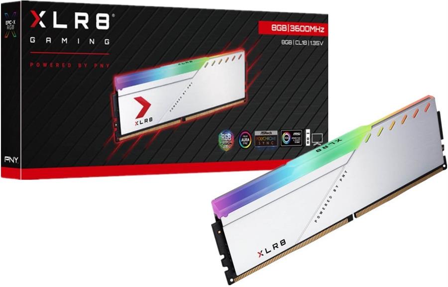 Memoria Ram DDR4 8GB 3600MHz PNY XLR8 Gaming Silver RGB