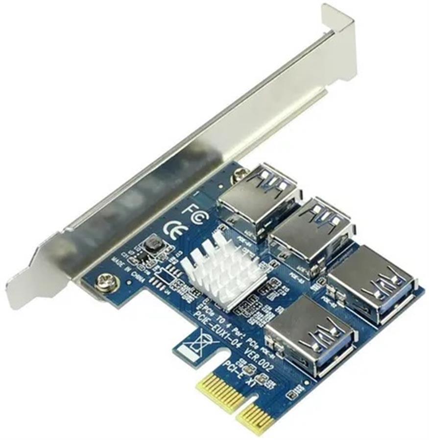 Adaptador Placa Riser PCIe 1x4 USB 3.0
