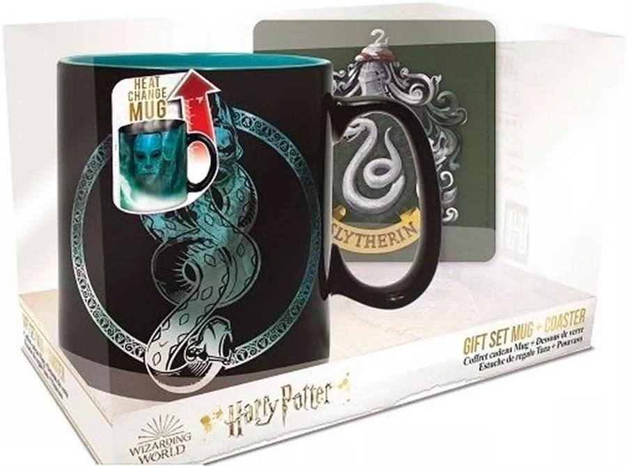 Harry Potter Taza Mágica Dark Mug + Posavasos Slytherin