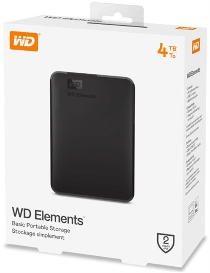 Disco Duro Externo Portátil 4TB WD Elements USB 3.0