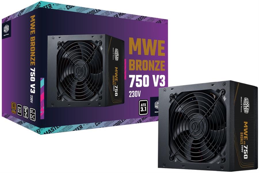 Fuente Cooler Master MWE V3 750w 80 Plus Bronze