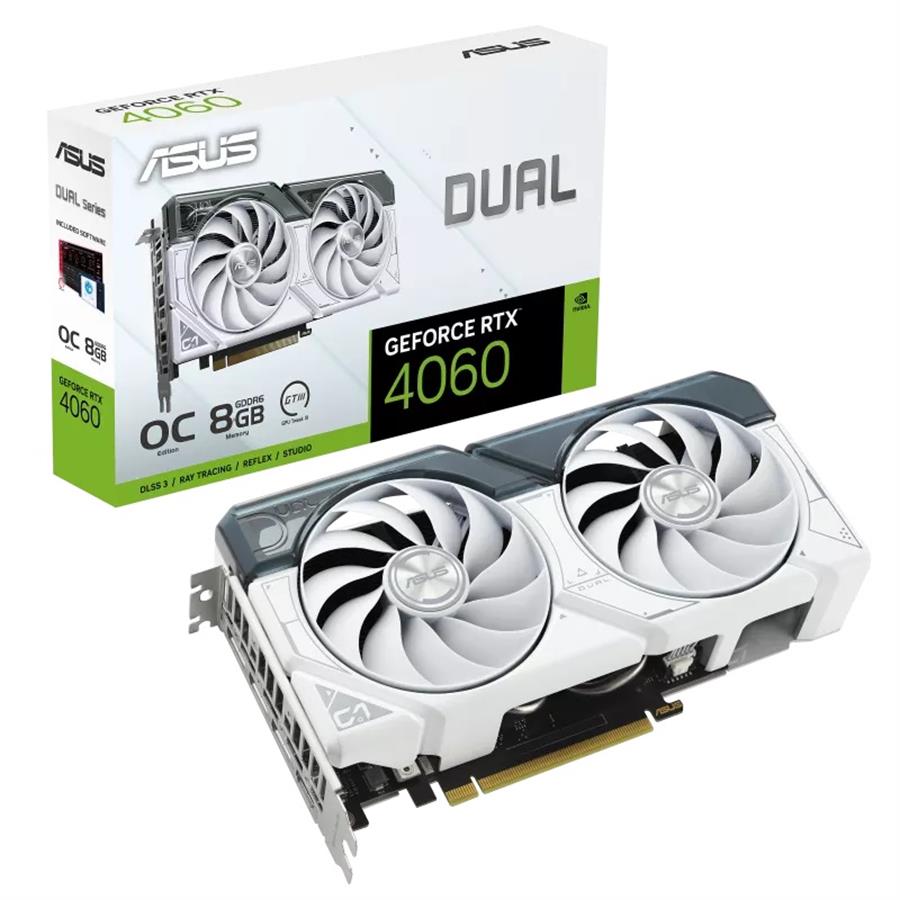 Placa de Video Asus Dual GeForce RTX 4060 8GB OC White Edition