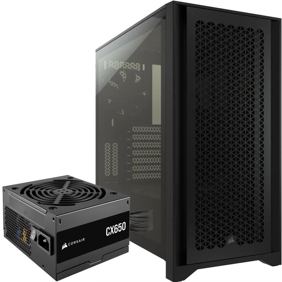 Gabinete Corsair 4000D Airflow Black c/Fuente Corsair 650w Bronze