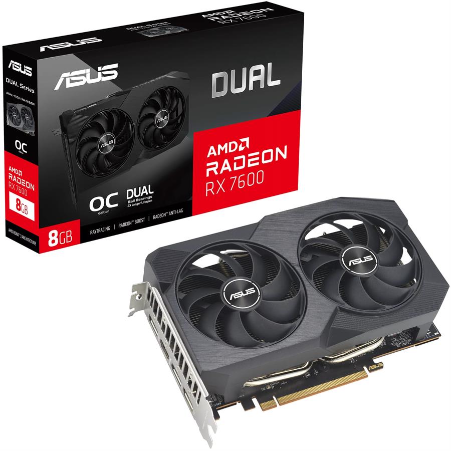 Placa de Video Asus Dual Radeon RX 7600 V2 OC 8GB