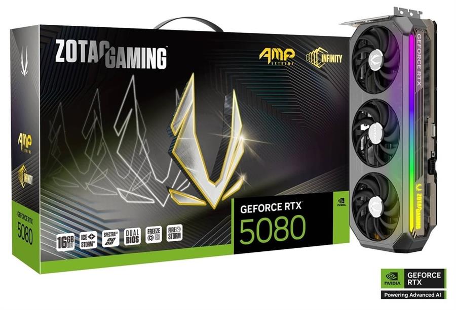 Placa de Video Zotac GeForce RTX 5080 AMP Extreme Infinity 16GB