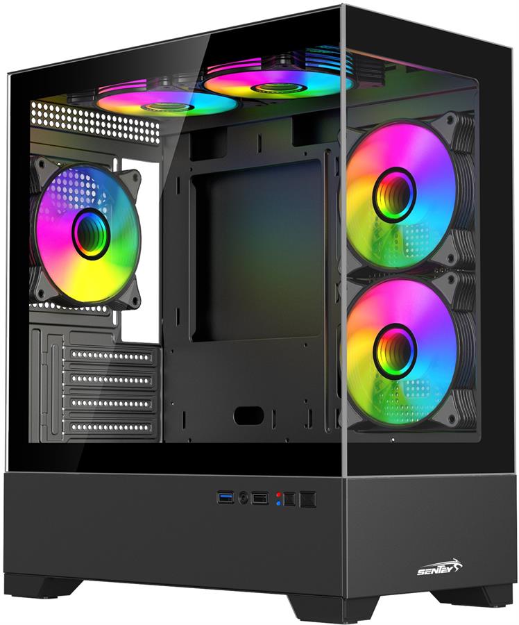GABINETE SENTEY H30 ARGB BLACK 5 COOLER