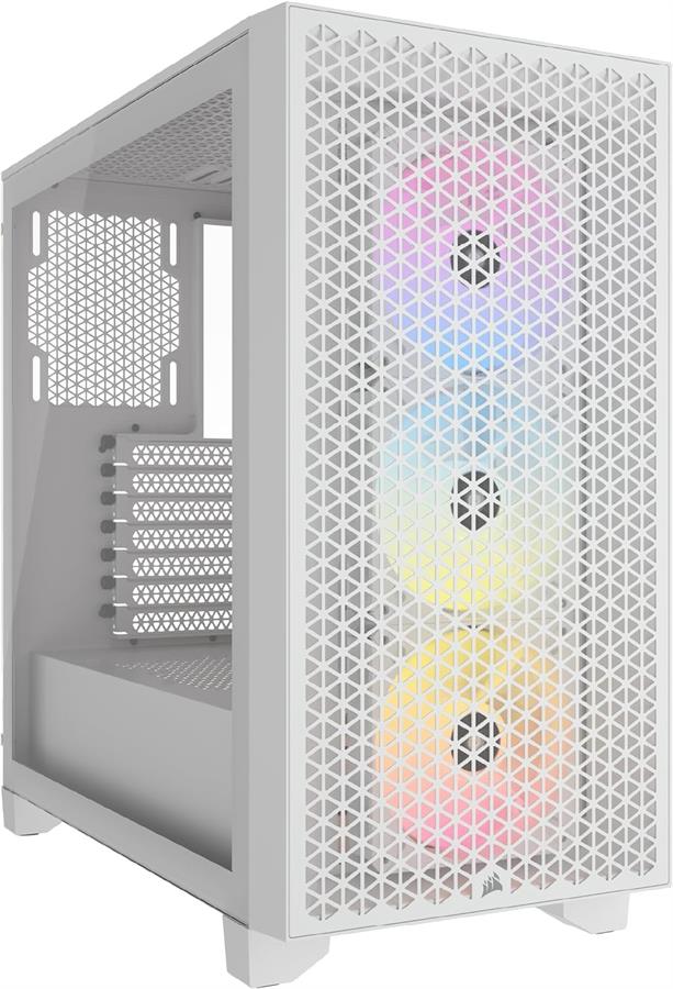 GABINETE CORSAIR 3000D AIRFLOW TG RGB FAN X3 WHITE