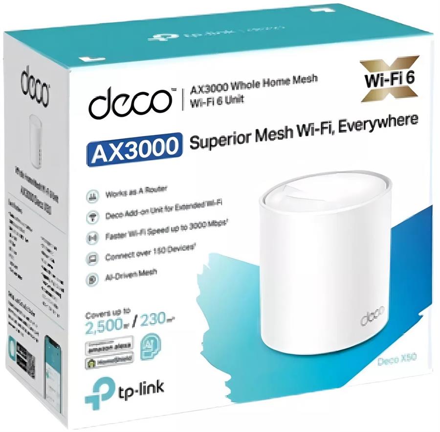 Access Point TP-Link Deco X50 Mesh WiFi 6 AX3000 Pack 1