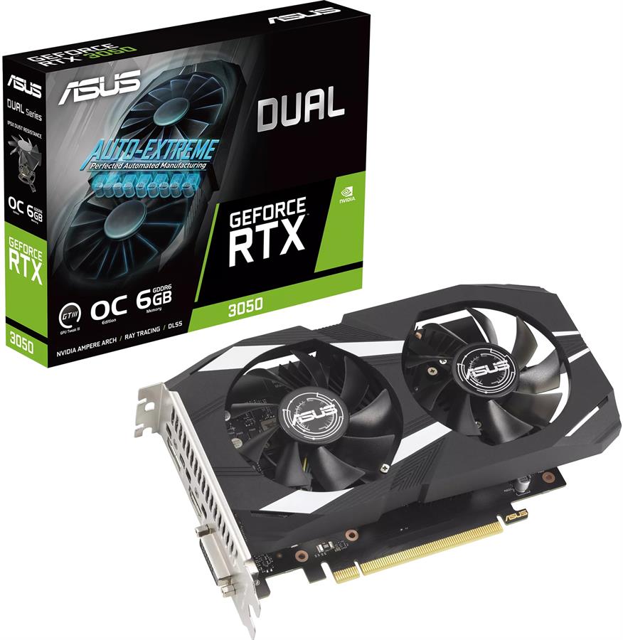 Placa de Video Asus Dual GeForce RTX 3050 OC 6GB