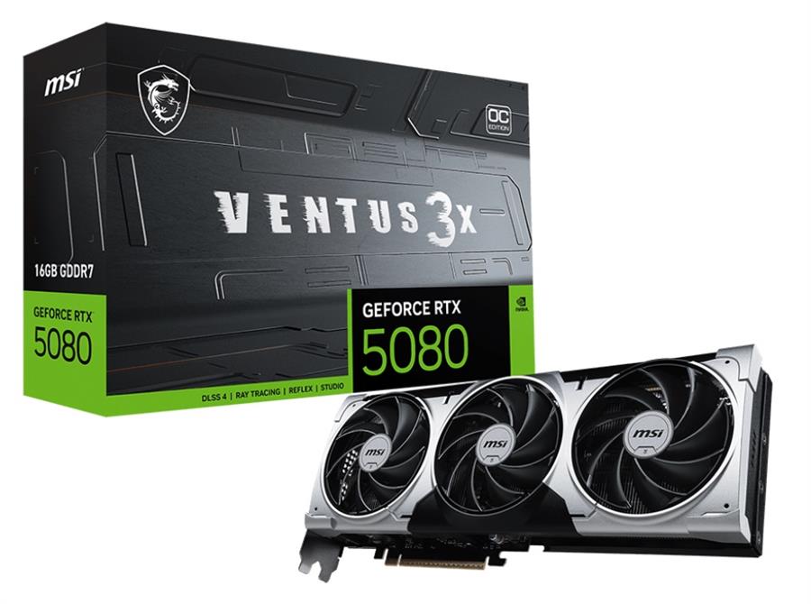 Placa de Video MSI GeForce RTX 5080 Ventus 3X 16GB