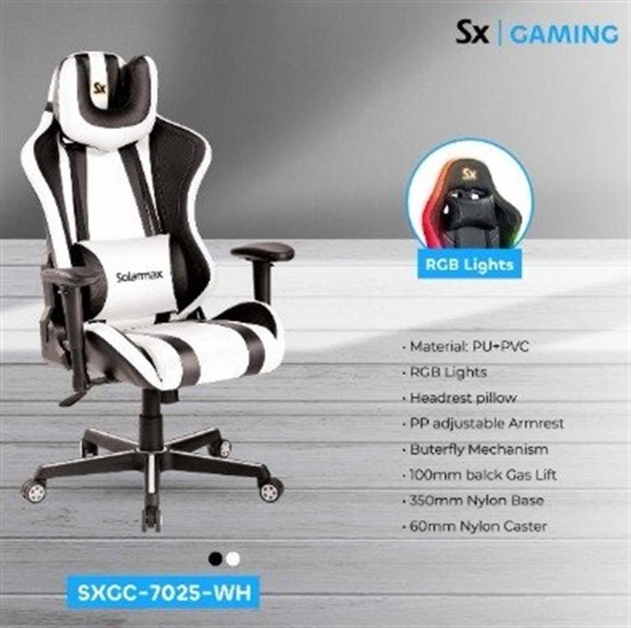 Silla Gamer Solarmax SXGC-7025-WH Blanca