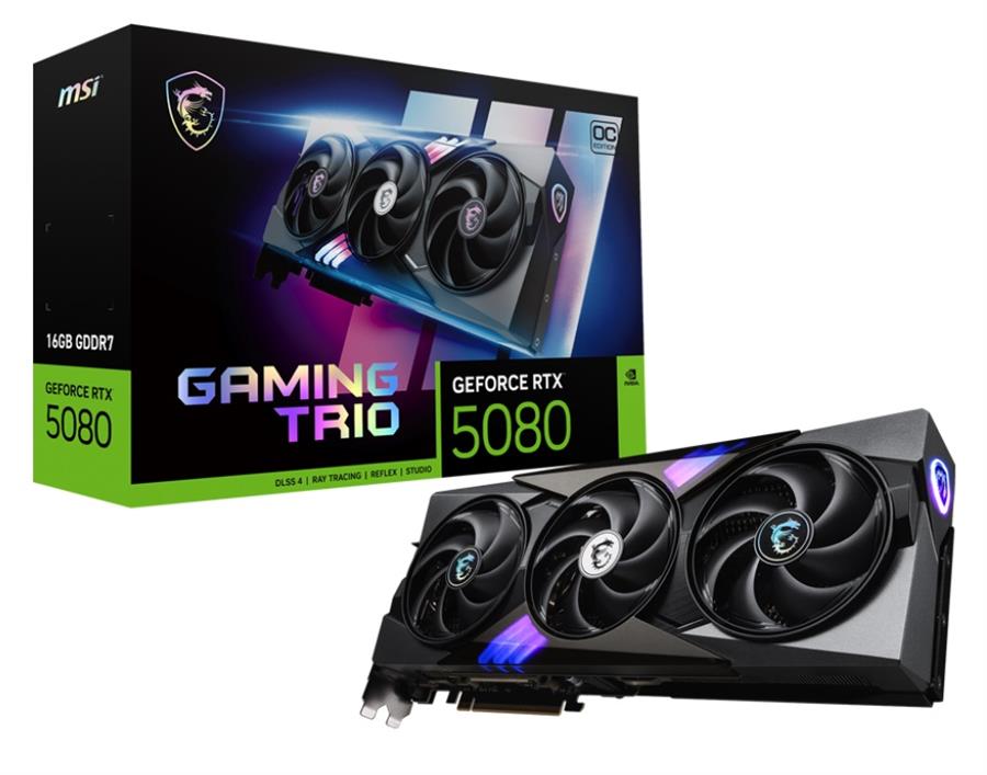 Placa de Video Msi GeForce RTX 5080 Gaming Trio Oc 16GB