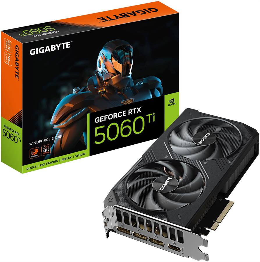 Placa de Video Gigabyte RTX 5060 Ti WindForce OC 16GB