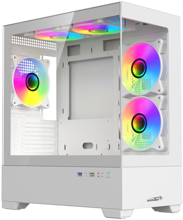 Gabinete Sentey H30 ARGB White 5 cooler