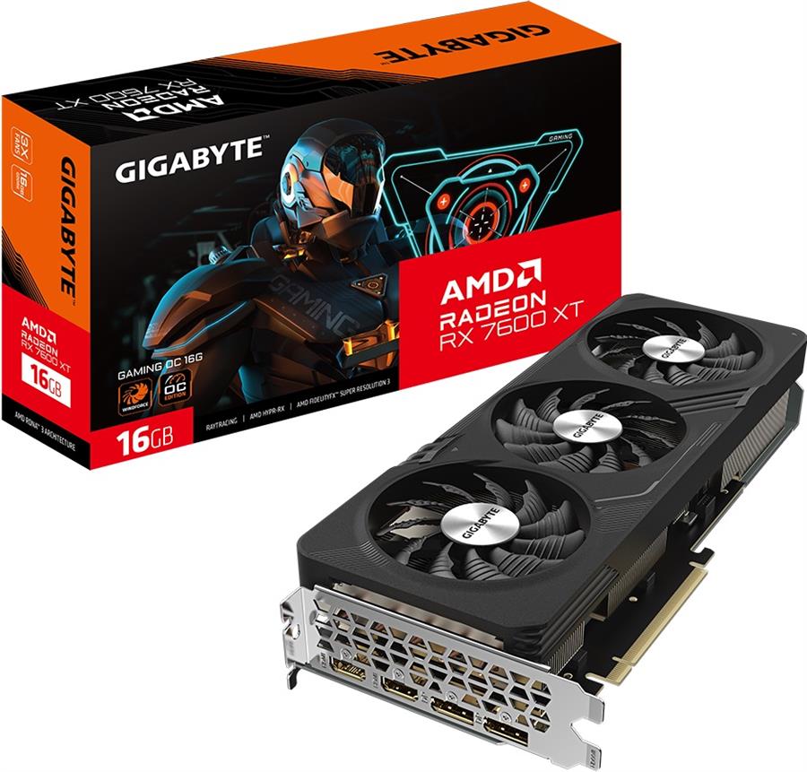 Placa de Video Gigabyte Radeon RX 7600 XT Gaming OC 16GB