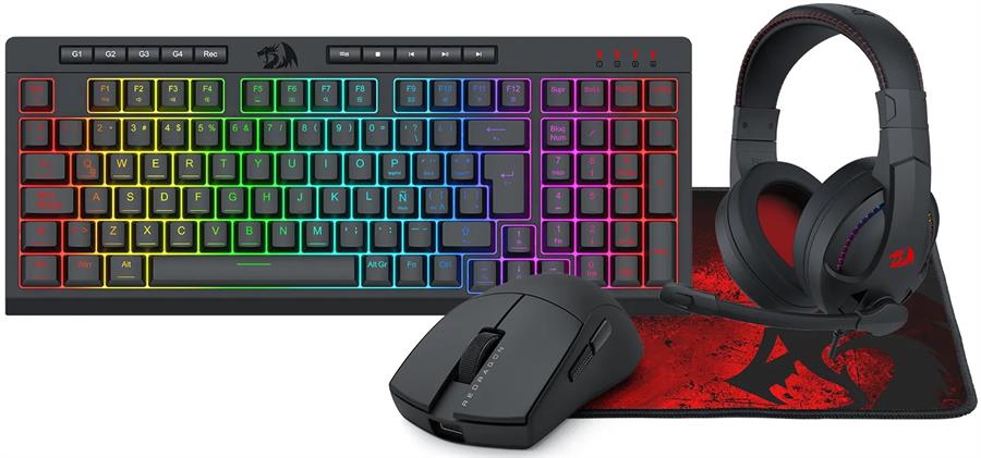 Kit Teclado Mouse Auricular y Pad Redragon S147