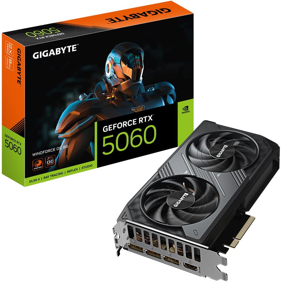 Placa de Video Gigabyte RTX 5060 WindForce OC 8GB