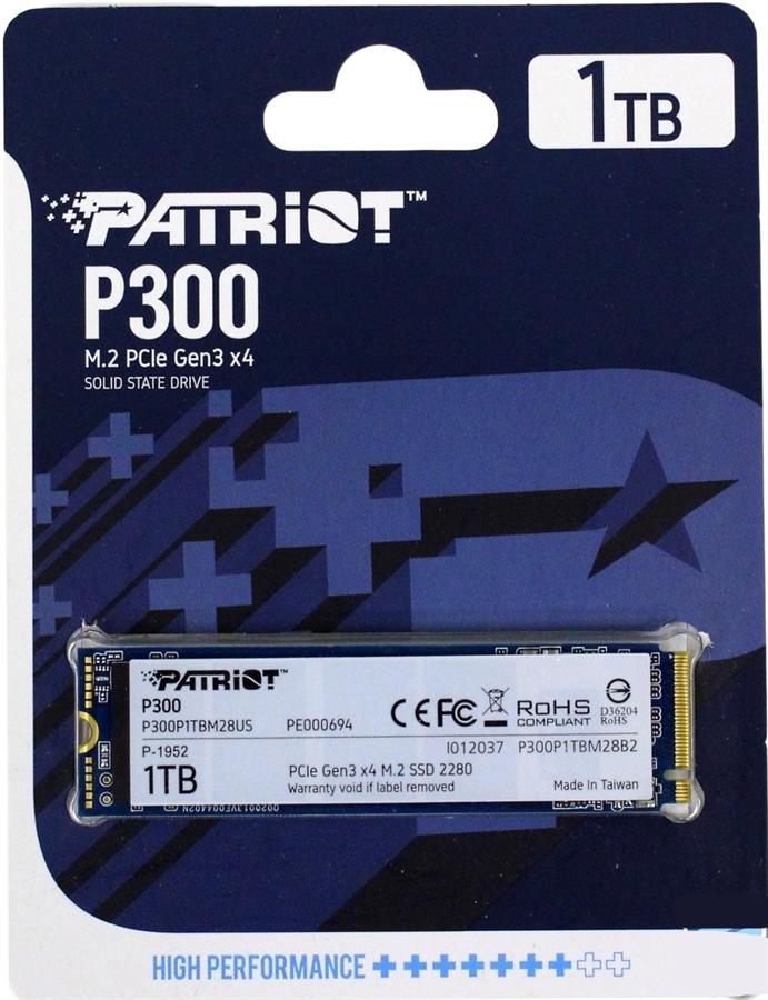 Disco Sólido SSD 1TB Patriot P300 GEN3 X4 M2 NVMe